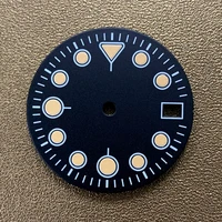 watch parts 28 5mm green luminous watch dial nh35 nh36 dial for japan nh35 nh36 movement watch case tools no s logo literal dial