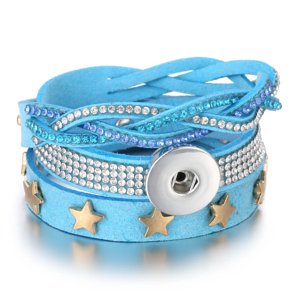 Новый кожаный браслет 18 мм с кнопками многослойный в стиле панк ювелирные