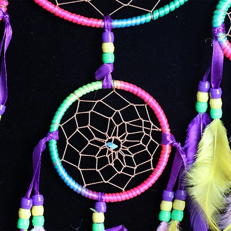 

Handmade Dream Catcher Traditional Dreamcatcher Wall Hanging Decoration Colorful Feather