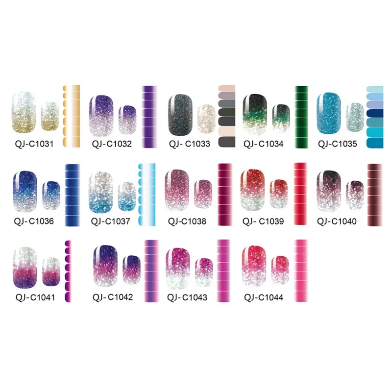 Клей для накладных ногтей стикер DIY 3D полировальные полоски 14 наклеек s блестящие