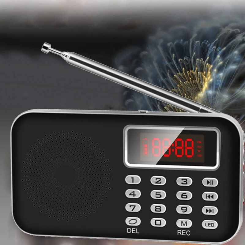 FM радио портативный пожилых людей цифровой дисплей Многофункциональный