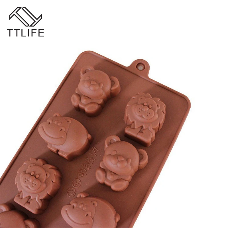 TTLIFE медведь с принтом Лев и Форма силиконовая форма для жидкости шоколадное
