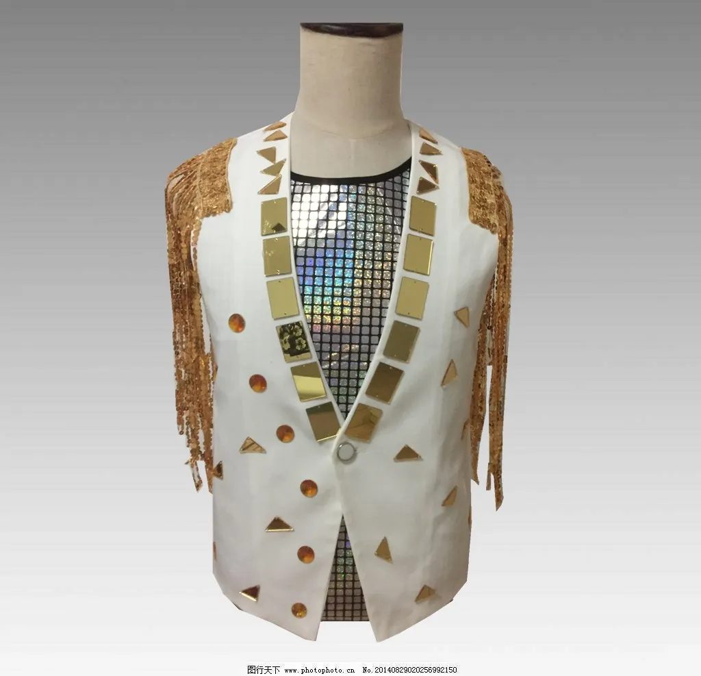 

New batch bar and nightclub fashion male singer tassel vest performance clothing