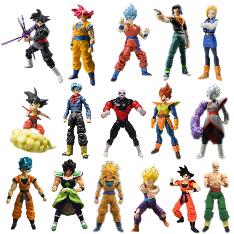 

Anime Figure Dragon Ball Z Son Goku Broly Zamasu Android 17 PVC Figurine Jiren Super Saiyan Rose Trunks Vegeta Figma Model Toys