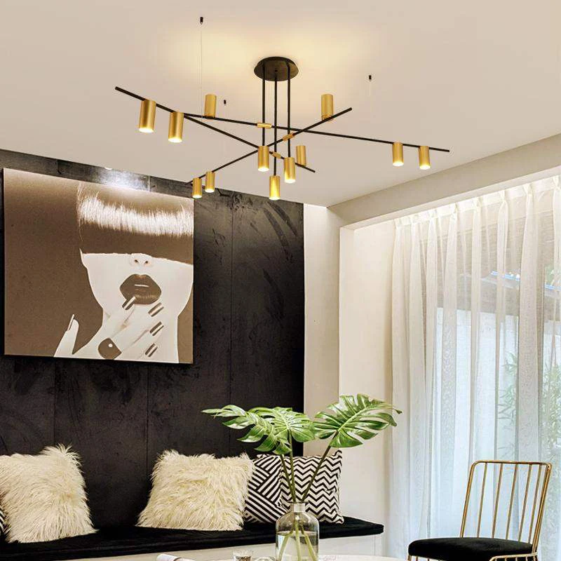 IKVVT подвесная люстра золотая линия креативный дизайн для отеля ресторана спальни
