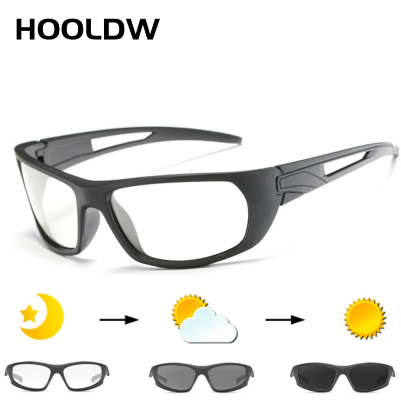 

HOOLDW Photochromic Sunglasses Men Polarized Chameleon Sun glasses Men Driving Anti-glare Goggle Glasses Change Color Eyewear