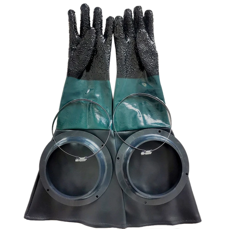 RISE-Sandblasting Gloves SandBlaster Parts 60cm with O Rings for Sandblast Cabinet