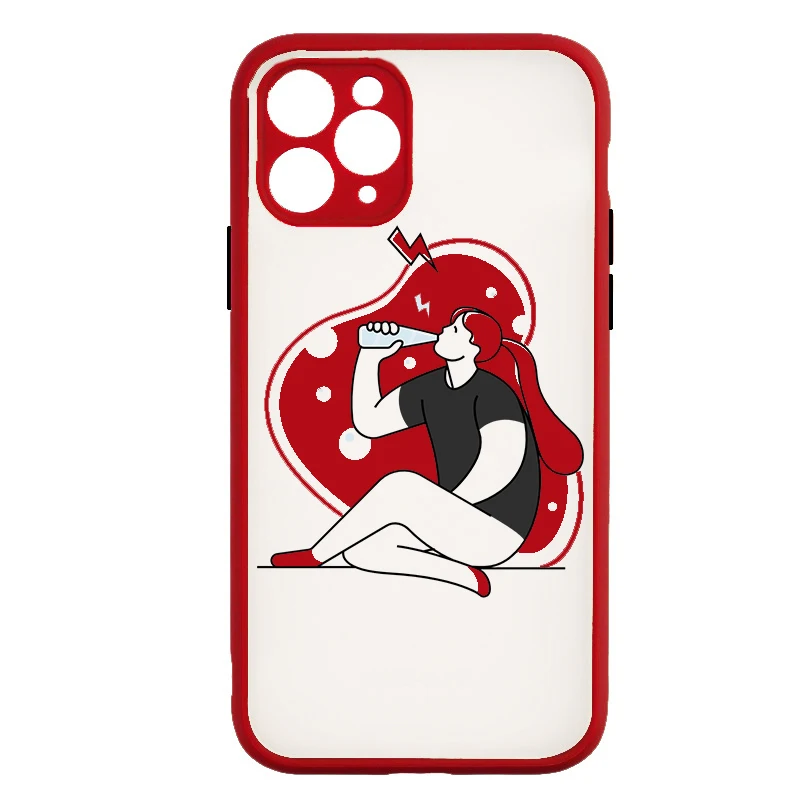 

Girl Pattern Phone Case For Apple iPhone 7 6 6S 8 Plus SE 2020 11 Pro Max 12 Mini X XR XS Hard Transparent Back Cover Matte Bag