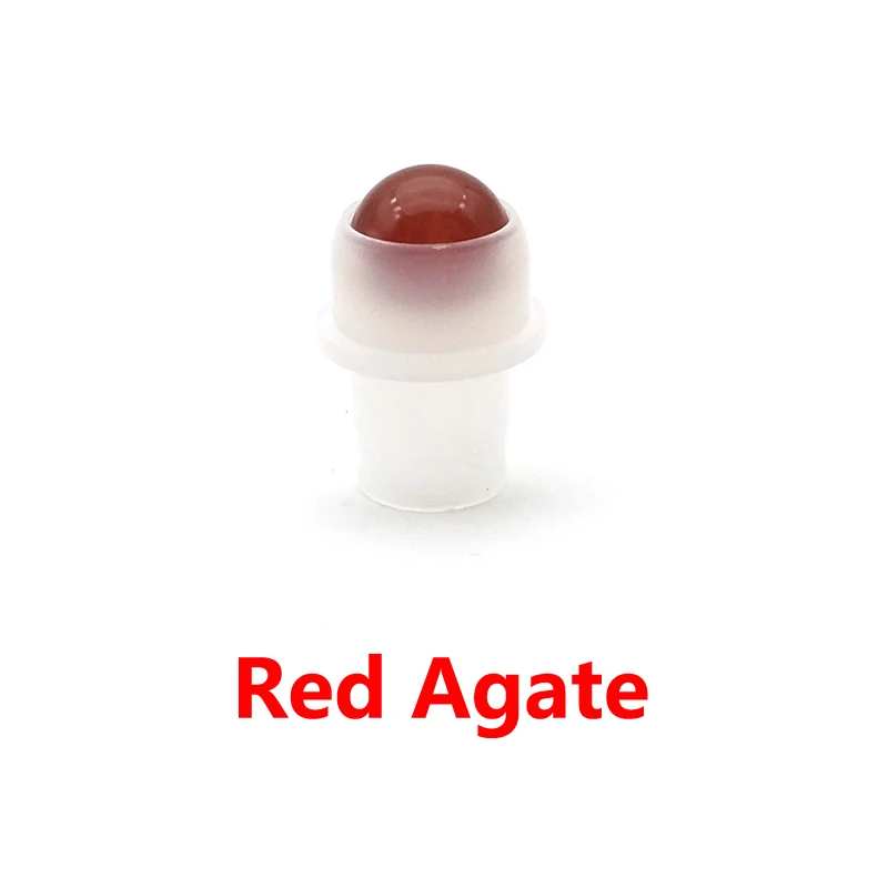 Red Agate 3 шт. натуральный драгоценный камень ролик мяч подходит 5 мл 10 мл толстое стекло эфирное масло в рулоне на толстых стеклянных бутылках аксессуары - Цвет: Red Agate