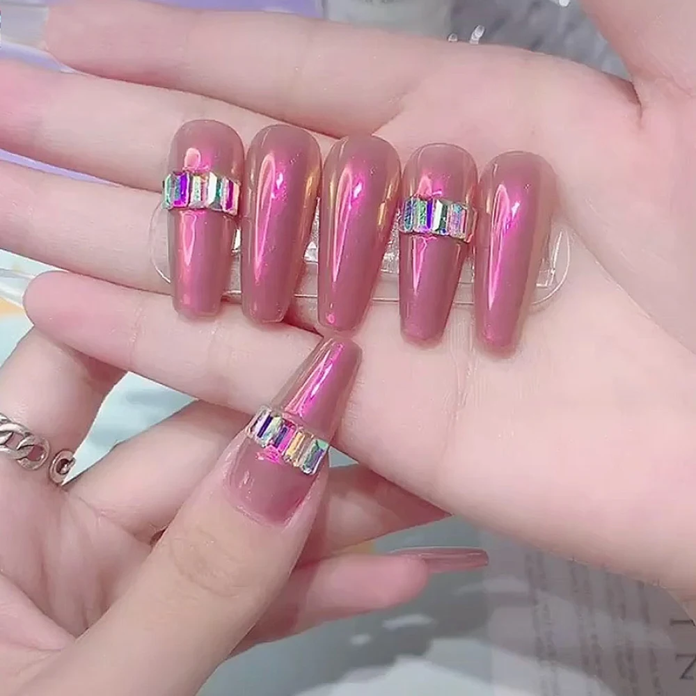 

30 Piece Of Nails Flat Rectangular Super Flash Diamond Shaped Charm Fashion Nail Art Decoration Manicure Accessories