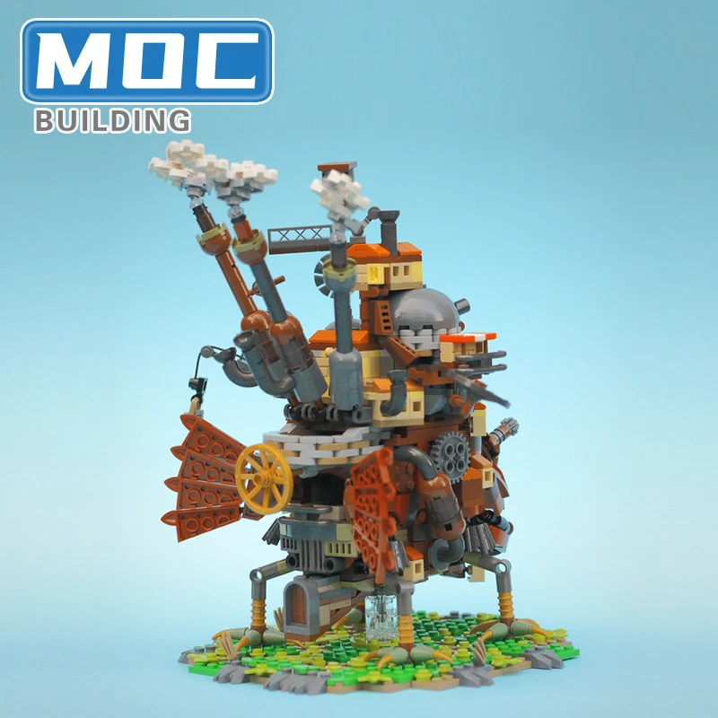 city house movie japan anime figures howl moving castle creative expert architecture modular moc building blocks kids toys free global shipping