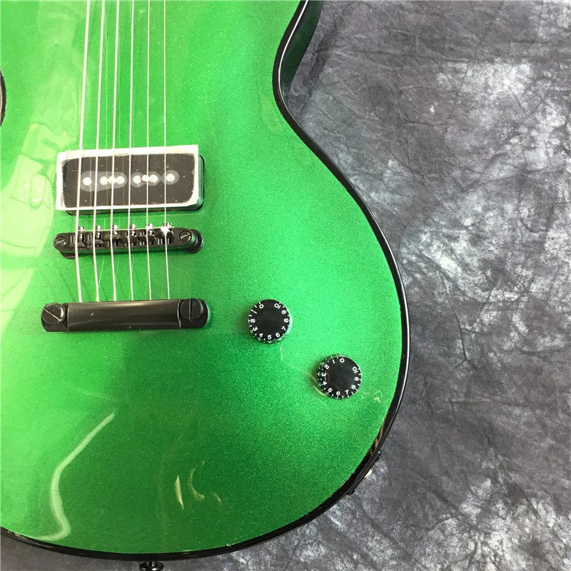 Электрическая гитара зеленая красивая серебряная пудра Высококачественная
