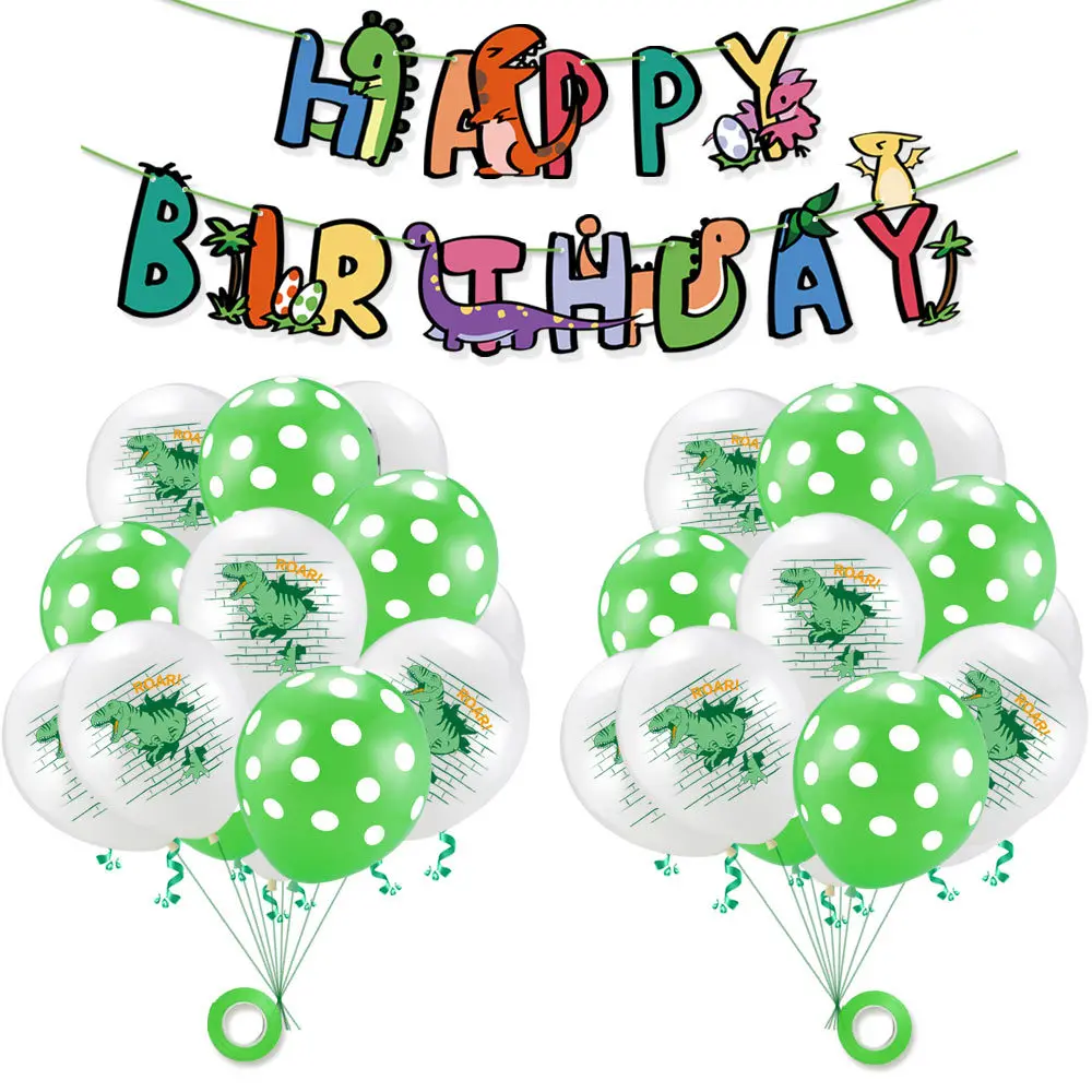 

Dinosaur Balloons Happy Birthday Banner Cake Topper Dinosaur Ballons For Baby Shower Kids 1 Years Old Birthday Party Decorations