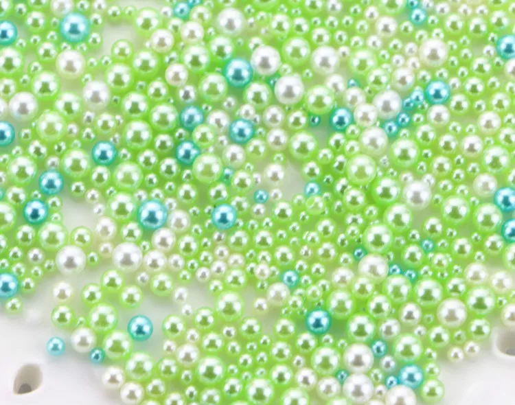 green 9 г/упак. 2,5-5 мм Смешанные градиентные жемчужины без отверстий, аксессуары из смолы, ювелирные изделия, бусины русалки - Цвет: green
