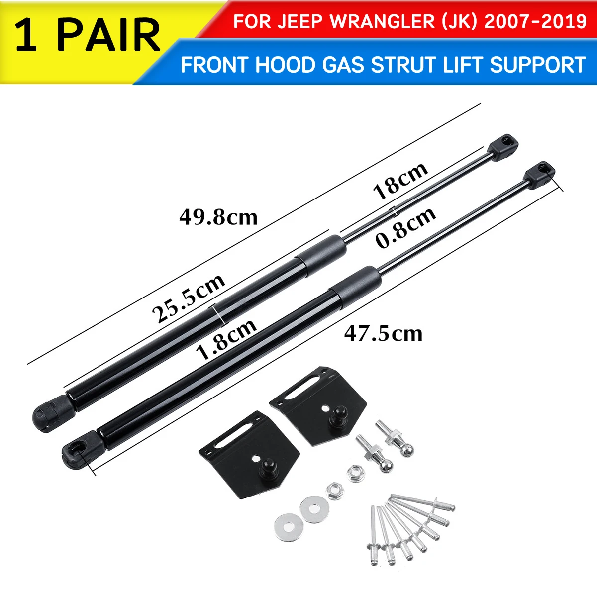 Передняя крышка автомобильного двигателя амортизатор капота для Jeep Wrangler JK 2007 2008