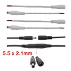 Детские носки, 5 пар 5,5x2,1 мм, работающего на постоянном токе 12 В в Мощность Гнездовой разъем Jack поставить отрезок провода разъемы черный, Белый Цвет DC Мужской Женский Светодиодные ленты светильник кабель адаптера