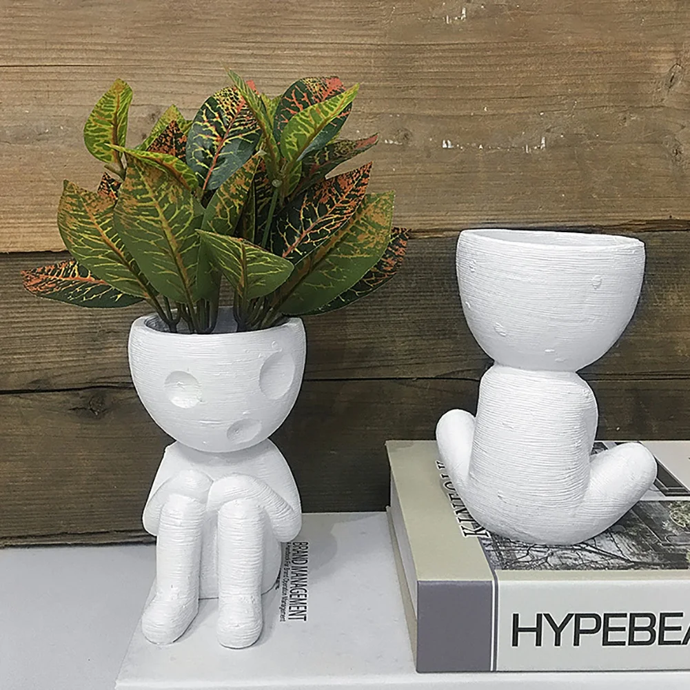 

Art Portrait Sculpture Vase Creative Flower Pot Garden Abstract Character Pot Succulents Plant Pot Micro Landscape Decoration