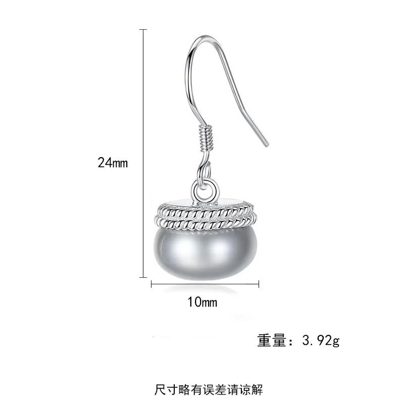 

BLC-9 S925 Sterling Silver Stud Earrings 10-105mm Steamed Bread Beads Fashion Boutique Jewelry Earrings