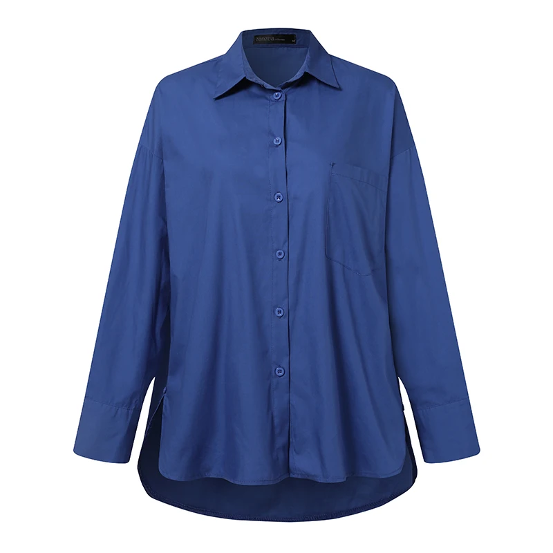 

Elegant Solid Shirts Women's Spring Blouse ZANZEA 2021 Casual Long Sleeve Shirts ZANZEA 2021 Female Lapel Blusas Plus Size Tunic