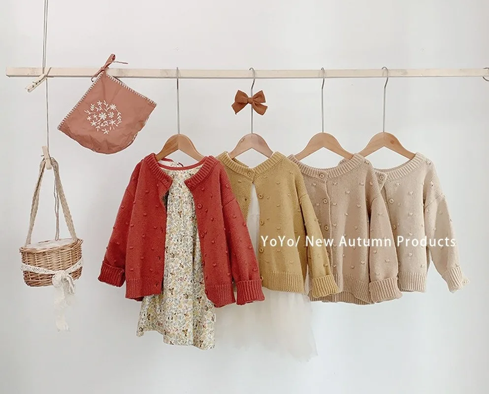 Кардиган для маленьких девочек коллекция 2019 года сезон весна-осень Простые
