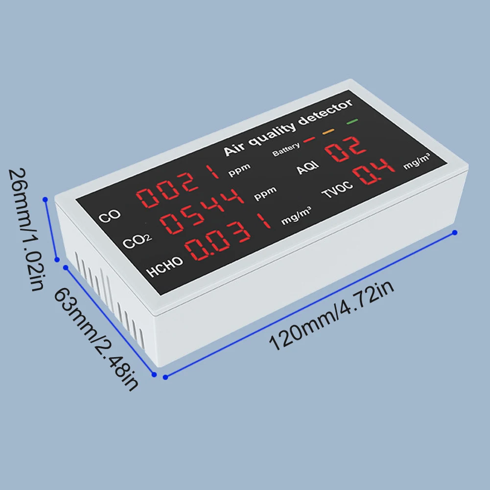 5 в 1 CO2 метр CO HCHO TVOC AQI мониторинг дома рабочего стола Высокая точность быстрое