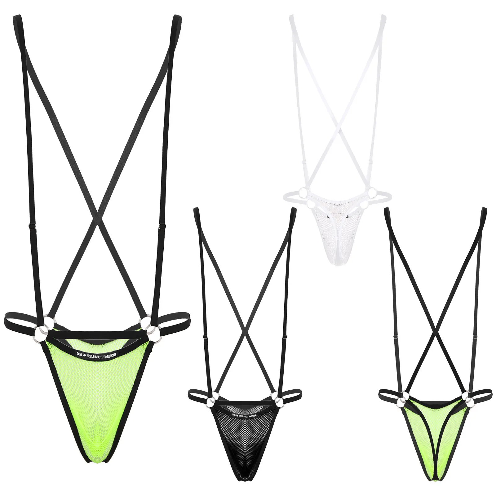 

Сексуальное нижнее белье для мужчин, регулируемые лямки, бандаж, нижнее белье, подтяжки, стринги, дышащие прозрачные сетчатые G-стринги с вып...