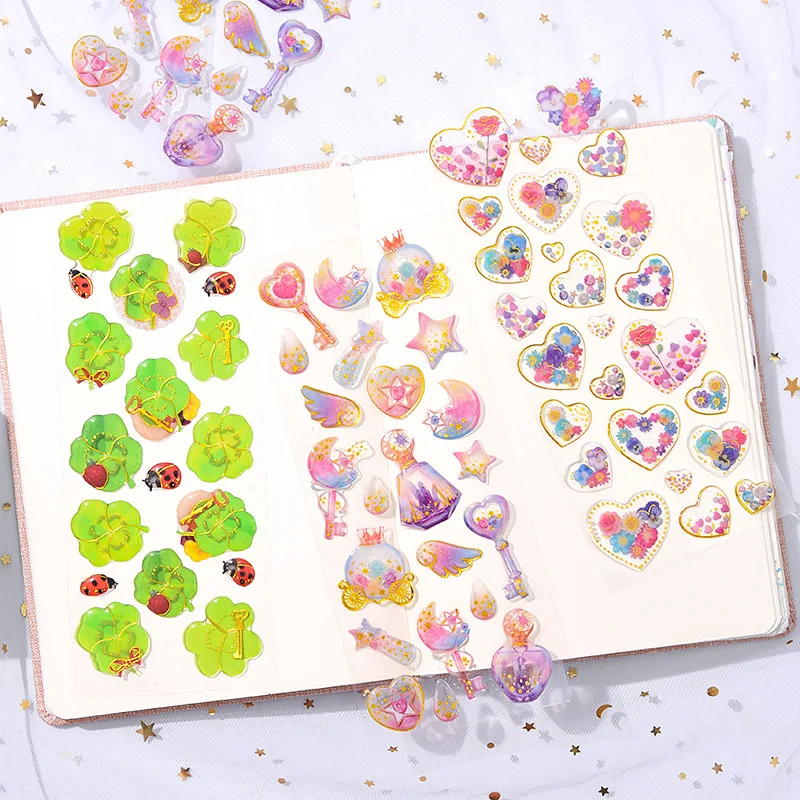 1 шт./лот наклейки для журнала Kawaii скрапбукинг прозрачная трехмерная наклейка на