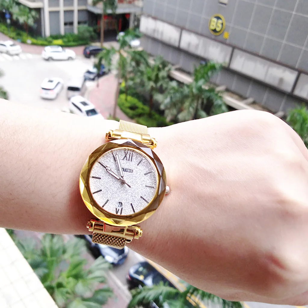 Модные женские часы Звездное небо студенческие для девушек с магнитной пряжкой