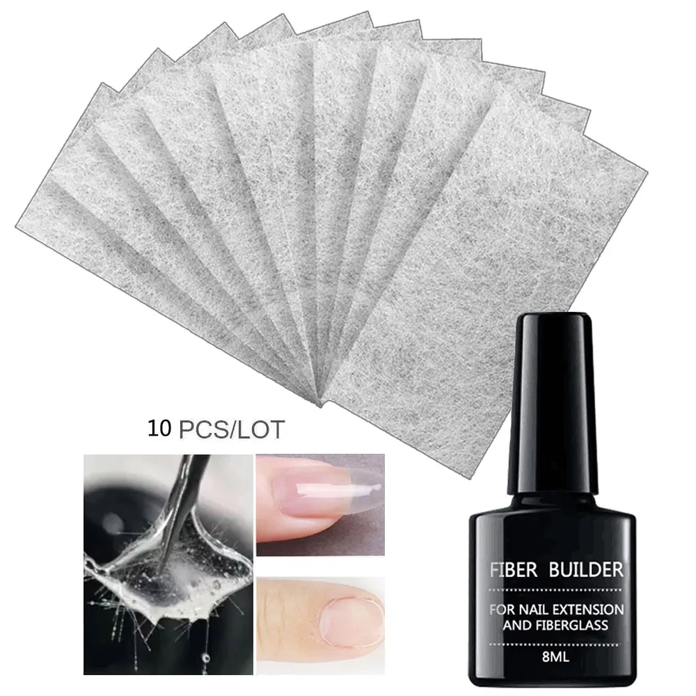 

8 мл стекловолокно для ногтей гель для наращивания ногтей ремонт ногти с лак для ногтей стекловолокно для ногтей из нетканого материала, на ...