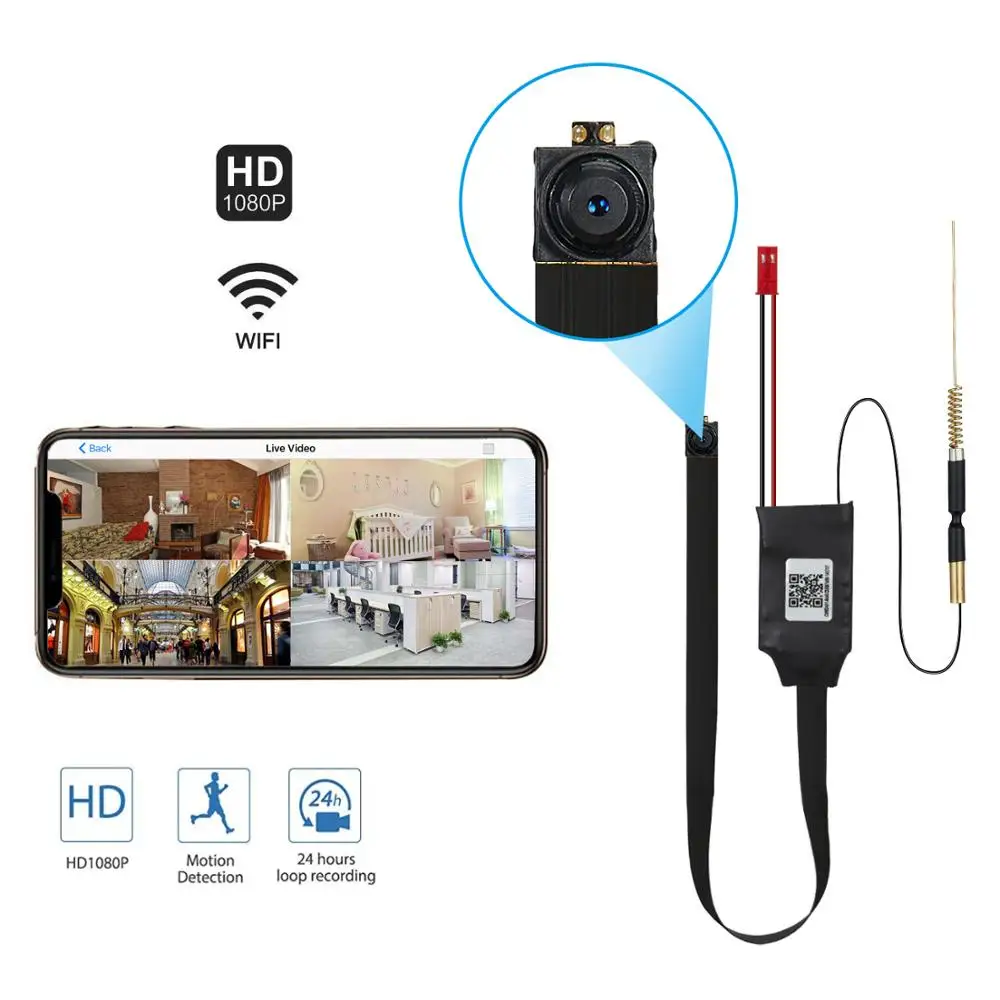Мини камера 90 градусов HD 1080P DIY портативный Wi Fi IP P2P Беспроводной Микро детектор