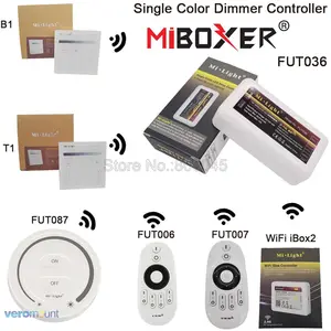 Miboxer FUT036 диммер контроллер DC12-24V 10A Яркость размер можно регулировать для Светодиодные ленты с 2,4G Беспроводной сенсорный пульт дистанционного управления Поддержка Wi-Fi