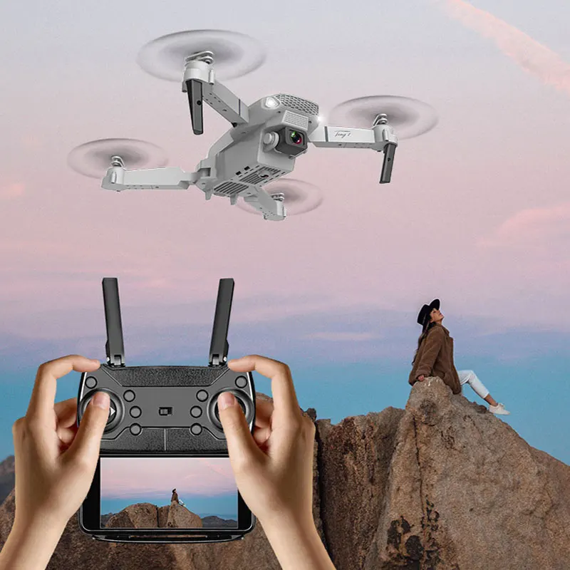 

Мини-Дрон E88 с двойной камерой 4K HD и Wi-Fi