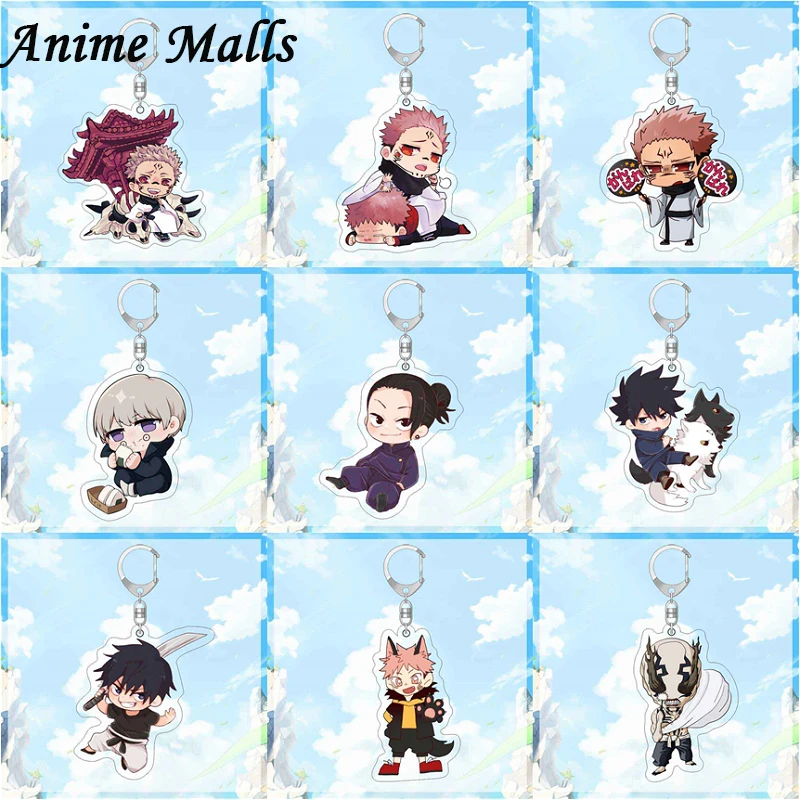 

Anime Jujutsu Kaisen Gojo Satoru Keychains Yuji Itadori Megumi Fushiguro Nobara Kugisaki Acrylic Double Sided Key Ring Gift