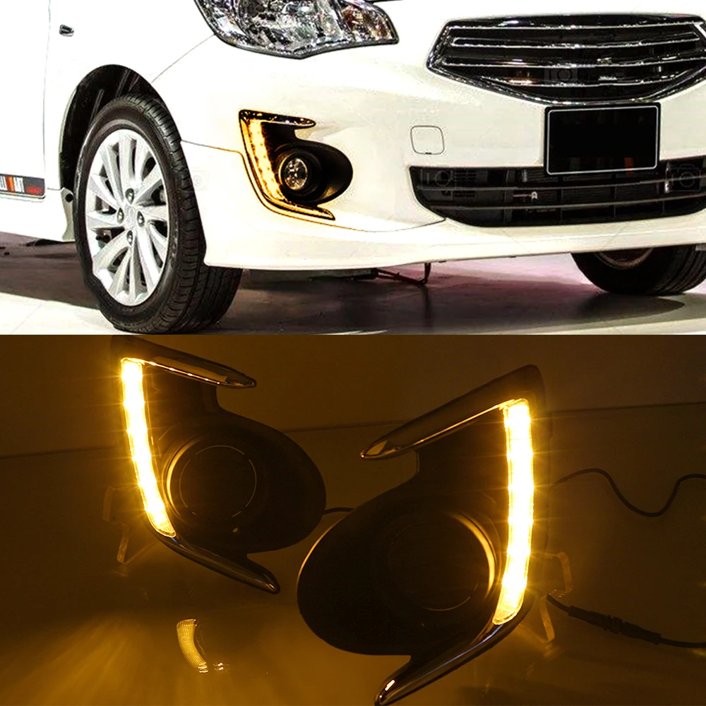 Автомобильный мигающий 1 набор LED для Mitsubishi Attrage Mirage G4 2012 2013 2014 2015 2016 2017 DRL Дневной