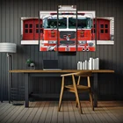 Современная Картина на холсте HD печать 5 панелей плакат пожарная машина картины для пожарной машины подарок модульная Настенная картина домашний декор