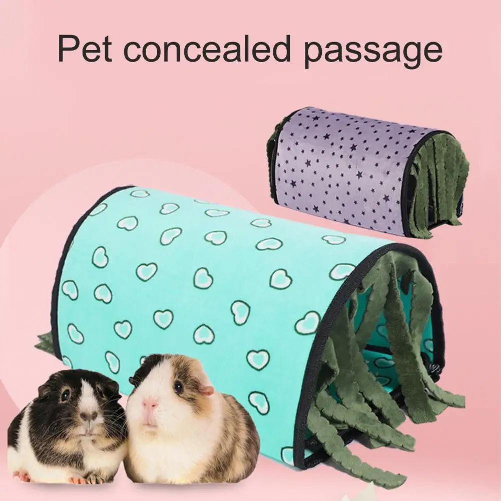 

Soft 1 Set Cozy Rabbit Hamster Tunnel Bed Warm Rabbit Tunnel Bed with Mat for Indoor