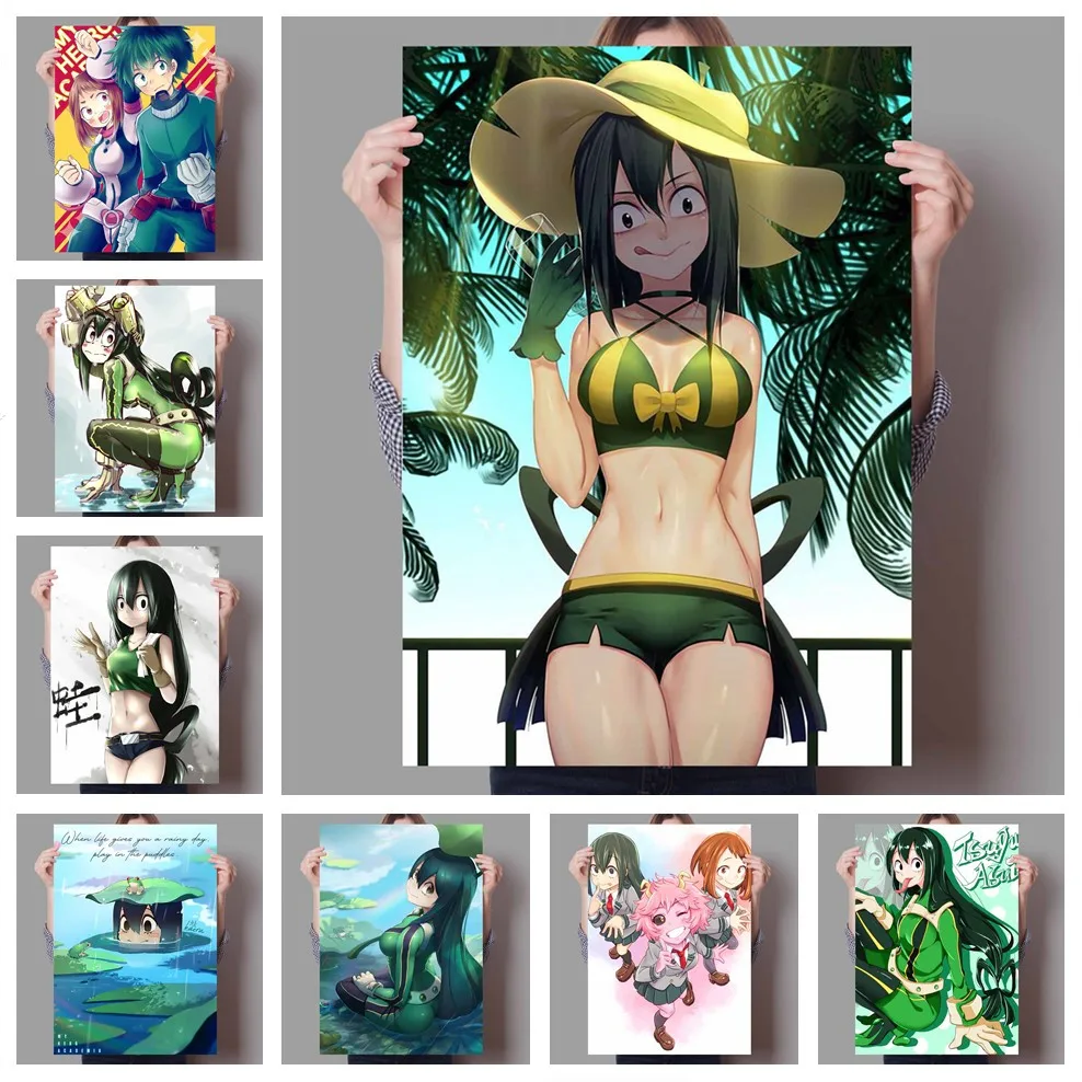 Винтажный постер аниме-фигурка Моя геройская Академия художественный Декор Asui