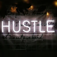 hustle led neon sign light wall art decorative show hanging signs for bedroom room party home bar decor night light usb powered