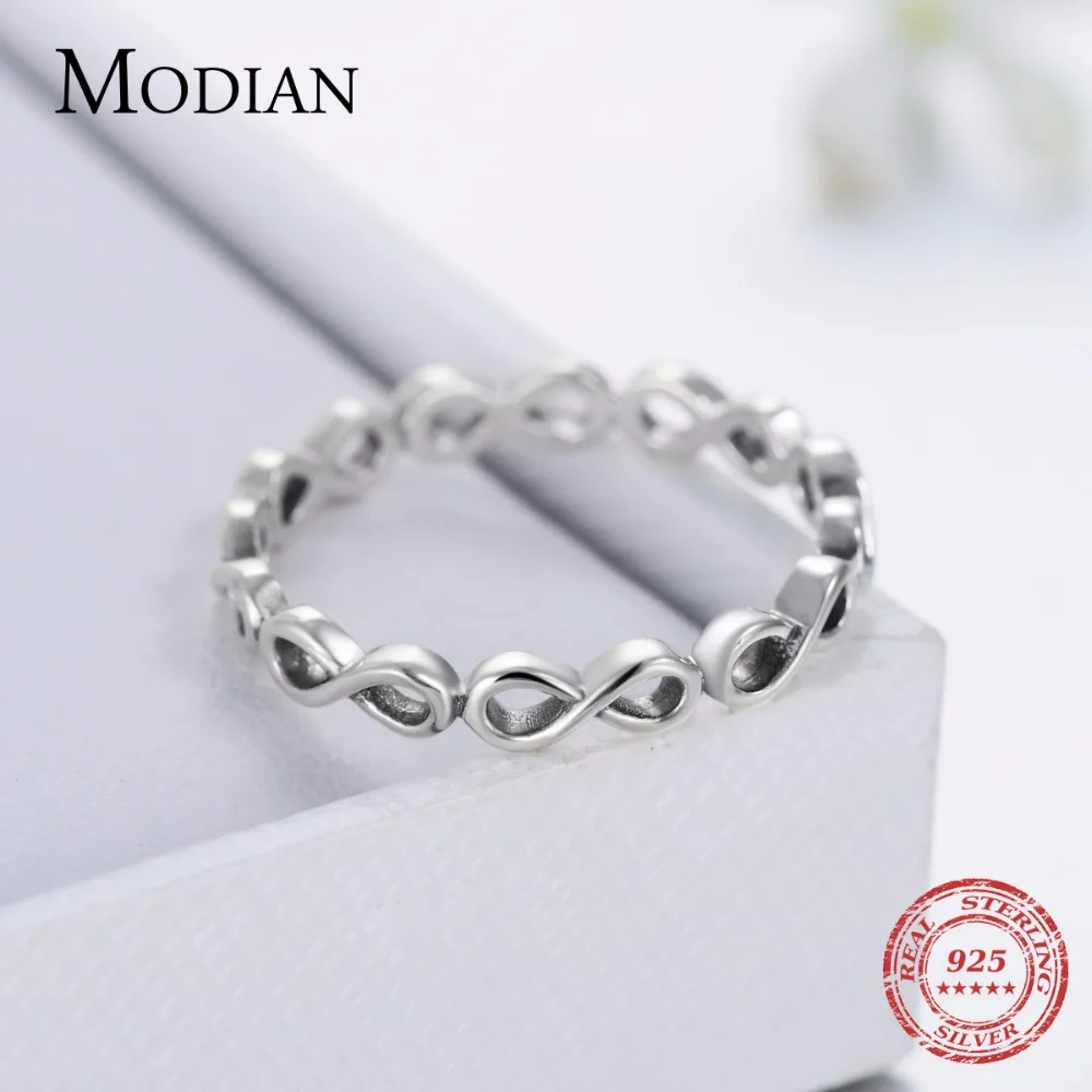 Женское Винтажное кольцо Mobius однотонное из серебра 2021 пробы 925|fine jewelry|solid 925 sterling