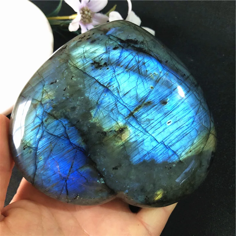 

130-650 г натуральный Лабрадорит в форме сердца, синий лунный камень, Любовное сердце, грубые камни, украшения, минеральный образец, Хрустальны...
