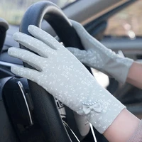 womens gloves anti slip driving gloves riding non slip anti skid butterfly pattern sweet ladylike stylish gloves cotton gloves