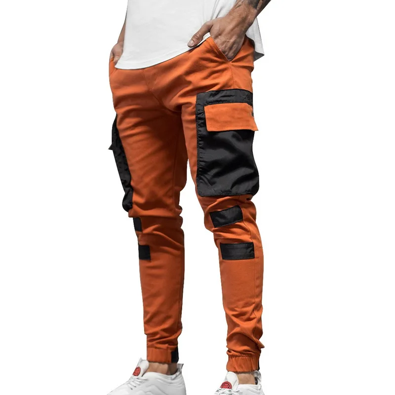 

2021 Men Cargo Pants Patchwork Joggers Sweatpants Casual Pockets Track Pants Streetwear Male Fashion Trousers ан мђжские