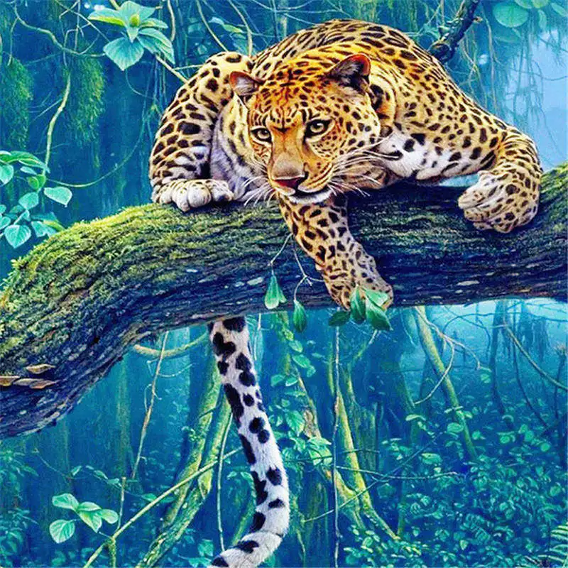 Leopard animals Новое поступление рукоделие DIY Кристалл полная дрель квадратная 5D алмазная живопись Набор для вышивки крестиком Мозаика круглые стразы - Цвет: Leopard 8
