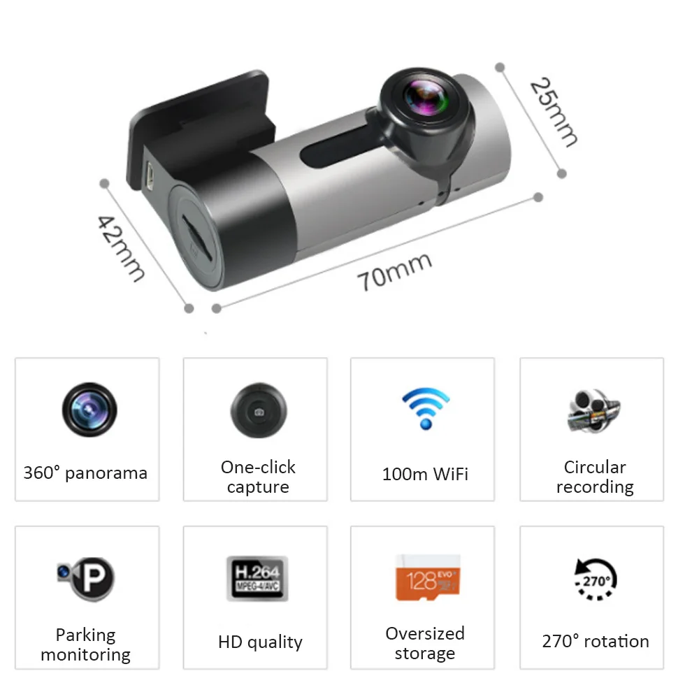 Автомобильный видеорегистратор G6 мобильный беспроводной Wi Fi парковочный