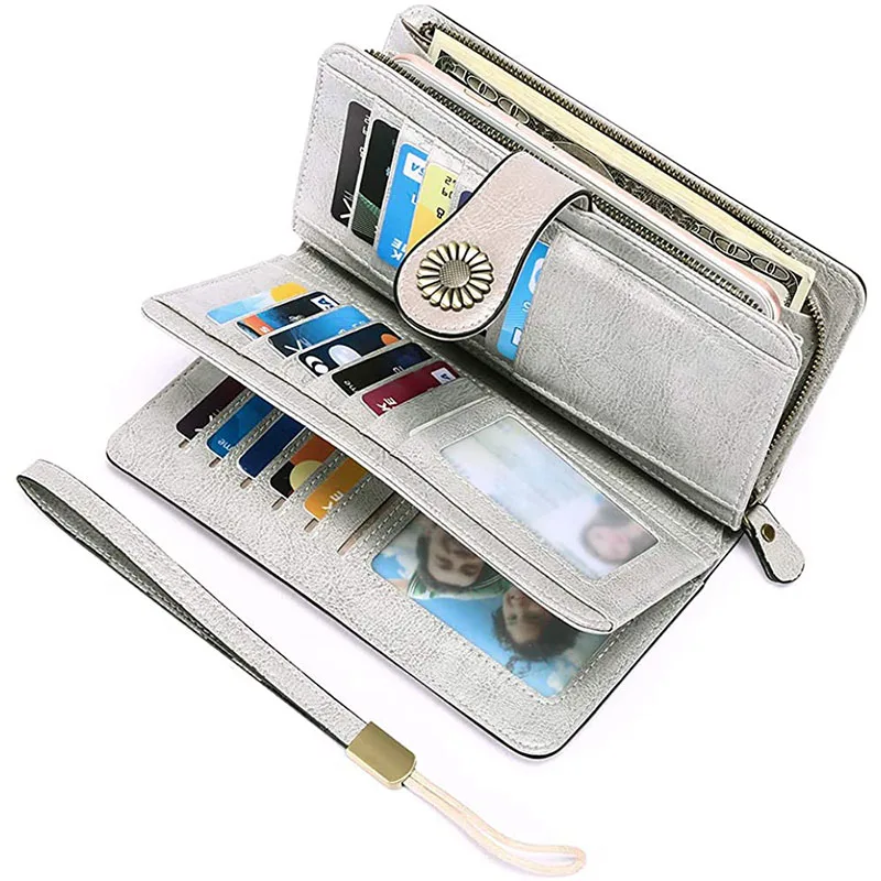 SENDEFN Fashion Women Wallets Long Zipper Large Capacity Clutch Purse Split Leather Female Wallet