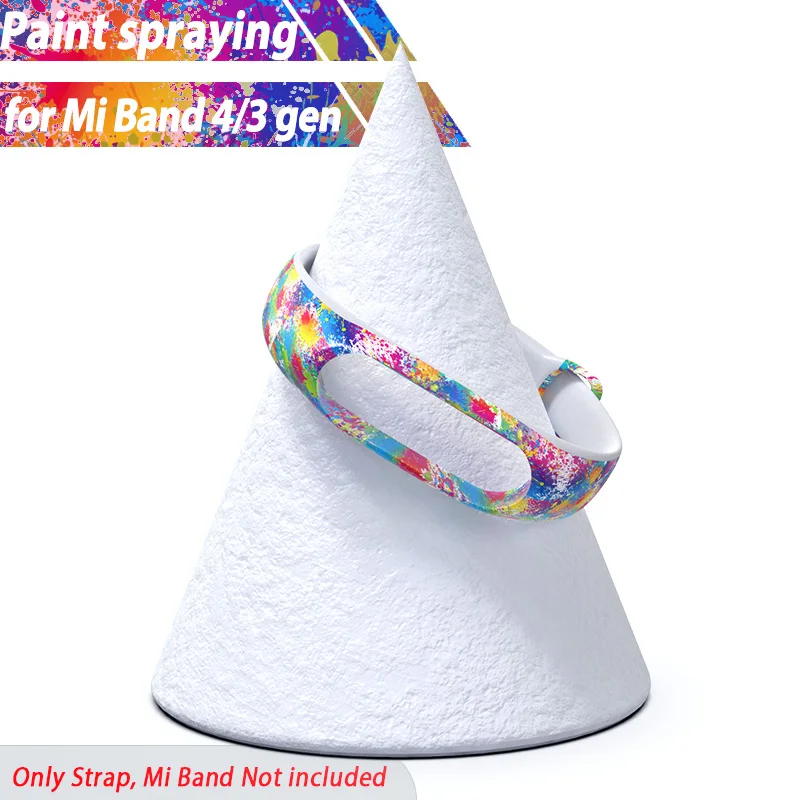 Paint spraying Силиконовый браслет для Xiaomi Mi Band 4 3 ремешок Камуфляжный браслет сменный ремешок для часов Ремешок для Xiaomi Mi band 4 Band 3 NFC ремень - Цвет: Paint spraying