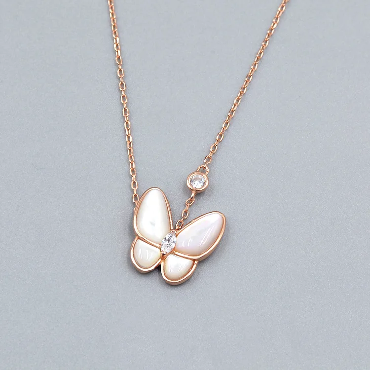 

s925 sterling silver necklace new hypoallergenic butterfly fashion personality shape simple shape jewelry birthday gift hot