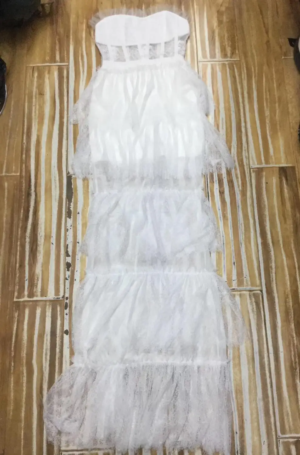 

Top Quality Sexy Women Strapless White Bodycon Rayon Bandage Long-Dress Birthday Homecoming NightParty Dress