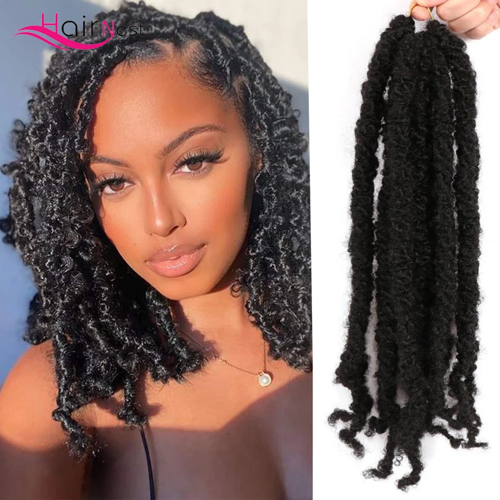 

Hair Nesr Synthetic Marly Braids New Butterfly Locs Crochet Hair Distressed Faux Locs Soft Pre Looped Braiding Hair Extensions