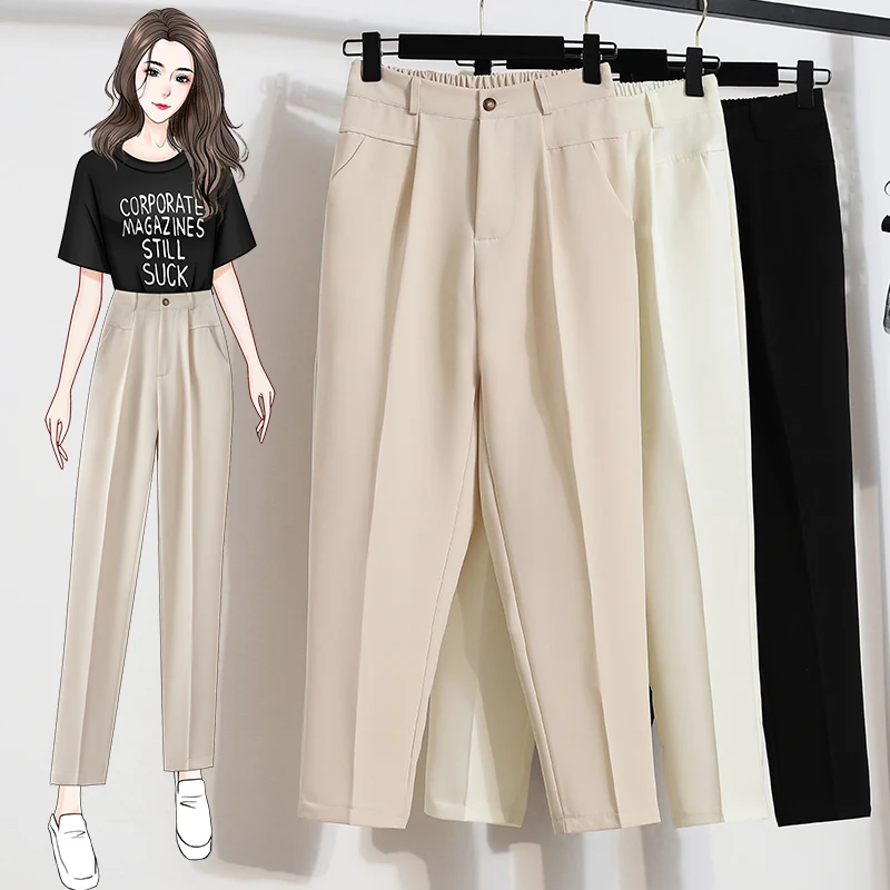 

2021 Loose size New Summer Women Pants New Female Loose Womens Trousers Oversize Maxi High Waist Women's Harem Pencil Pants